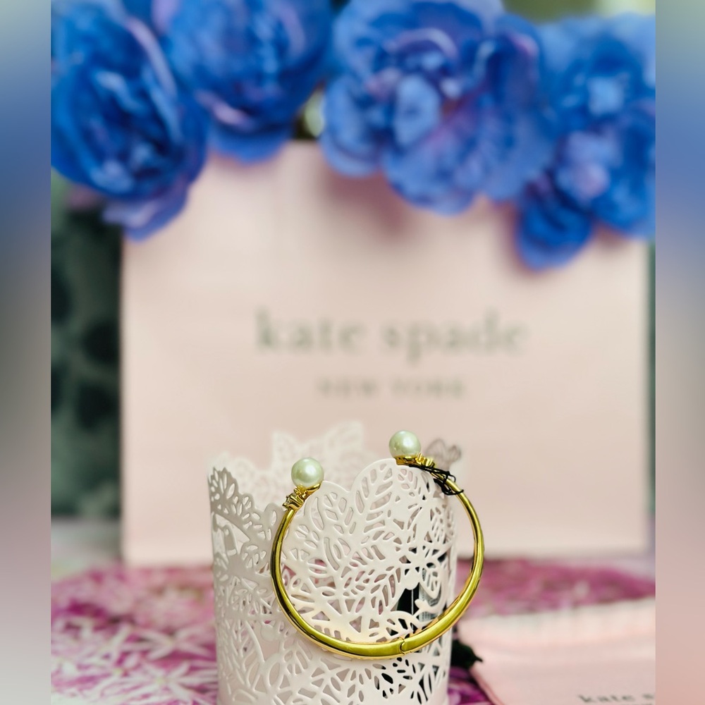 Kate Spade Gold Bangle with Pearl Charms